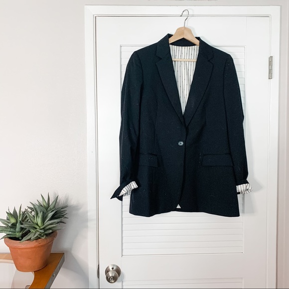 Jackets & Blazers - Black Crepe and Silk Lined Blazer